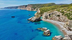 Kaladi beach with crystal clear water in Kythira - holidays in Kythira