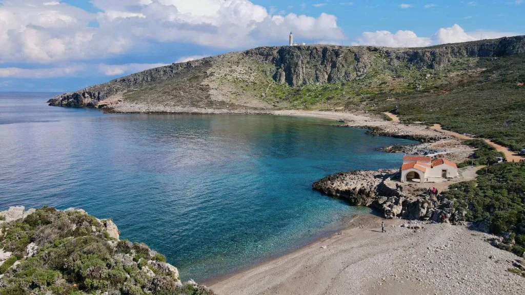Agios Nikolas beach with crystal clear water in Kythira - holidays in Kythira